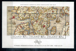 ISLAND Block 11, Bl.11 Mnh - Tag Der Briefmarke, Day Of The Stamp, Jour Du Timbre, NORDIA '91 - ICELAND / ISLANDE - Blocks & Sheetlets