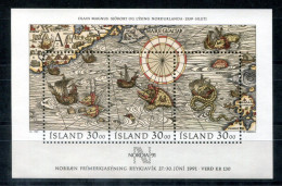 ISLAND Block 10, Bl.10 Mnh - Tag Der Briefmarke, Day Of The Stamp, Jour Du Timbre, NORDIA '91 - ICELAND / ISLANDE - Blokken & Velletjes
