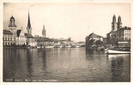 ZURICH, ARCHITECTURE, TOWER WITH CLOCK, BOATS, BRIDGE, SWITZERLAND, POSTCARD - Zürich