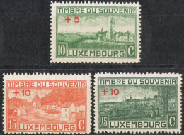Luxemburg 1921 War Memorial Overprint 3 Values MNH - Nuovi