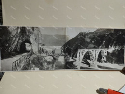 Italy Photo Italia Foto Doppia Militari Ponte Distrutto Guerra? Da Identificare.   330x113 Mm. - Krieg, Militär