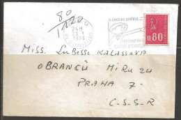 1976 80c Marianne, Paris, Caisse D'Epargne (23-1) To Czechoslovakia - Briefe U. Dokumente