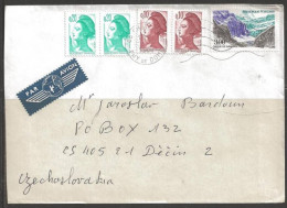 1988 3.00fr Cique De Gavarnie, Chateldon To Decin Czechoslovakia - Storia Postale