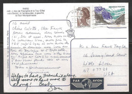  1988 3,00fr Cirque De Gavarnie, Paris (17.4.88) Pc To USA - Storia Postale