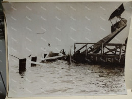 Italy Aviation Italia Aviazione Crash Airplane Aereo Distrutto In Mare. 285x217 Mm. - War, Military