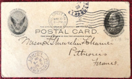 Etats-Unis, Divers Sur Entier-carte, Cachet Wall Street. STA. N.Y. 10.5.1906 Pour La France - (C1437) - Poststempel