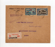 !!! CONGO BELGE, LETTRE RECOMMANDEE DE KINSHASA POUR PARIS DE 1918 - Brieven En Documenten