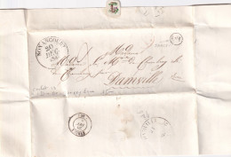 LETTRE. 20 DEC 42. NONANCOURT. EURE. ORIGINE RURALE OR = JARCEY. POUR DAMVILLE. TAXE 2 - 1801-1848: Précurseurs XIX