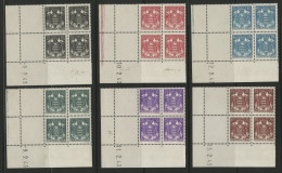 MONACO N° 249 à 254 Six Blocs De 4 Neuf ** (MNH) Avec Coin Daté. Voir Description - Unused Stamps