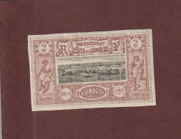 CÔTE FRANÇAISE DES SOMALIS - 7a  De 1894/1900 - Neuf * - Djibouti - Papier épais - 2c. Brun-lilas Et Noir  - 2 Scan - Nuovi