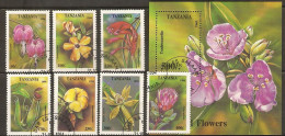 Tanzanie 1994 - Tropical Flowers - Série Complète° - Sc 1303/1309 + Bloc 1310 - Tansania (1964-...)