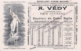 LOUVIERS -27- Buvard Ancien STELLA VEDY Après 1906 - Manufacture De Courroies De Transmission -16-05-24 - Otros & Sin Clasificación