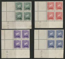 MONACO N° 228 230 231 233 Quatre Blocs De 4 Neuf ** (MNH) Avec Coin Daté. Voir Description - Neufs