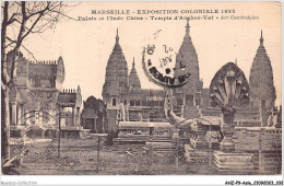 AHZP9-ASIE-0808 - MARSEILLE - EXPOSITION COLONIALE 1922 - PALAIS DE L'INDO-CHINE - TEMPLE D'ANGKOR-VAT CAMBODGE - Camboya