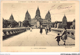 AHZP8-CAMBODGE-0704 - EXPOSITION COLONIALE INTERNATIONALE - PARIS 1931 - TEMPLE D'ANGKOR-VAT - Camboya