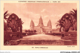 AHZP8-CAMBODGE-0700 - EXPOSITION COLONIALE INTERNATIONALE - PARIS 1931 - TEMPLE D'ANGKOR-VAT - Cambodja