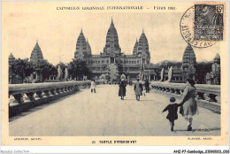 AHZP7-CAMBODGE-0612 - EXPOSITION COLONIALE INTERNATIONALE - PARIS 1931 - TEMPLE D'ANGKOR-VAT - Camboya