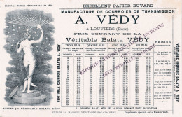 LOUVIERS -27- Buvard Ancien VERITABLE BALATA VEDY Après 1906 - Manufacture De Courroies De Transmission -15-05-24 - Sonstige & Ohne Zuordnung