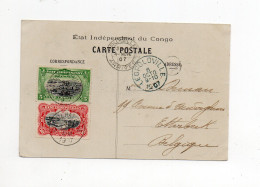 !!! CONGO BELGE, CPA DE COQUILHATVILLE DE 1907 POUR LA BELGIQUE - Cartas & Documentos