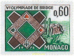 32712 MNH MONACO 1976 5 OLIMPIADA DE BRIDGE EN MONTECARLO - Unused Stamps