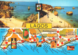 LAGOS, Algarve - MAPA E Vários Aspetos  (2 Scans) - Faro