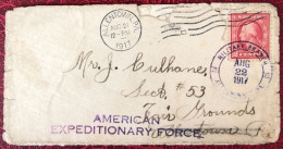 Etats-Unis, Divers Sur Enveloppe, Cachet Allentown 21.8.1917 + Griffe AMERICAN EXPEDITIONARY FORCE - (C1452) - Marcofilia