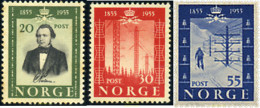 67948 MNH NORUEGA 1954 CENTENARIO DE LA PRIMERA LINEA TELEGRAFICA NORUEGA - Nuevos