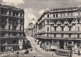 NAPOLI-PIAZZA NICOLA AMORE E VIA DUOMO- TRAM-CARTOLINA VERA FOTOGRAFIA  VIAGGIATA IL 16-9-1951 - Napoli