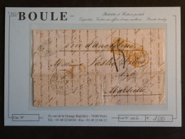 DN0 GUADELOUPE   LETTRE RR 1853 VOIE ANGLAISE  POINTE A PITRE A MARSEILLE  FRANCE + BOULE + AFF. INTERESSANT+++ - 1849-1876: Klassik