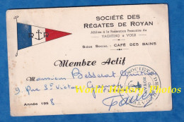 Carte De Membre Ancienne - Société Des Régates De ROYAN - Siége Café Des Bains - 1958 - Fédération Yachting à Voile - Tarjetas De Membresía