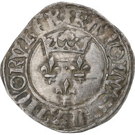 France, Charles VI, Florette, 1417-1422, Sainte-Ménéhould, Billon, TB+ - 1380-1422 Carlo VI Il Beneamato