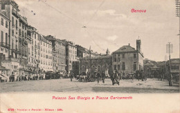 ITALIE - Genova -  Palazzo San Giorgio E Piazza Caricamento - Animé - Carte Postale Ancienne - Genova (Genua)