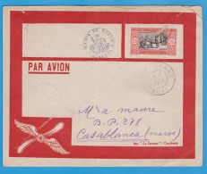 LETTRE PAR AVION LATECOERE - DAKAR (10 MAI 1923) POUR CASABLANCA (22 MAI 1923) - MISSION ROIG - CACHET "MAIRIE DE DAKAR" - Brieven En Documenten