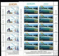 Bulgarien Briefmarken MI-NR. 4649-4650 Postfrisch 100 Kleinbogensätze Europa 2004 Ferien - Blokken & Velletjes