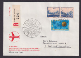 Flugpost Einschreibe Brief Air Mail Schweiz Swissair Rio De Janeiro Brasilien - Storia Postale