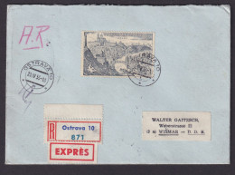 Tschechoslowakei R Express Brief Ostravs Wsmar DDR - Lettres & Documents