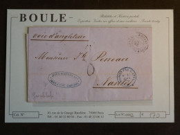 DN0 GUADELOUPE   LETTRE RR 1870 VOIE ANGLAISE  POINTE A PITRE A MARSEILLE  FRANCE + + AFF. INTERESSANT+++ - 1849-1876: Période Classique