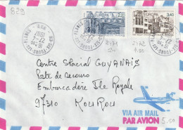 CAD 83  SIX FOURS LES PLAGES   / N° 2471 + N° 2472      POUR  973   KOUROU - Manual Postmarks