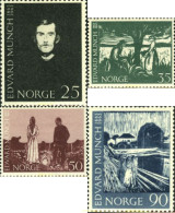 102030 MNH NORUEGA 1963 CENTENARIO DEL PINTOR EDWARD MUNCH - Unused Stamps