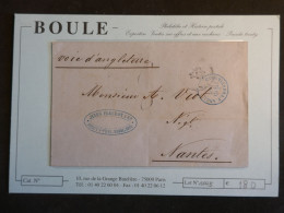 DN0 GUADELOUPE   LETTRE RR 1870 VOIE ANGLAISE  POINTE A PITRE A MARSEILLE  FRANCE + + AFF. INTERESSANT+++ - 1849-1876: Klassik