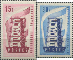 64095 MNH FRANCIA 1956 EUROPA CEPT. RECONSTRUYENDO EUROPA - Andere & Zonder Classificatie