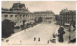 34  MONTPELLIER   PERSPECTIVE DE LA PLACE DE LA PRFECTURE   1918 - Montpellier