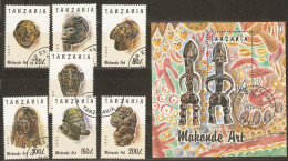 Tanzanie 1993 - Makonde Art - Série Complète° - Sc 985A/G + Bloc 985H - Tansania (1964-...)