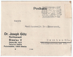 Company Postcard Dr. Joseph Götz Lawyer Breslau Seal "In The Postal Truck Through The Silesian Mountains" August 29,1932 - Postcards