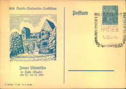 1955, Proiatganzsache 10 Pf. FJP  Mit SSt "Jange Philatelisten In Halle (Saale)" - Cartoline Private - Usati