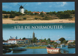 ÎLE De NOIRMOUTIER (85 Vendée) Le Moulin De La Guérinière Et L'église Saint-Philibert - 2 Vues - Noirmoutier