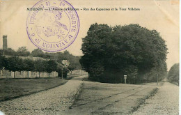 Cpa MEUDON 92 Avenue Du Château, Rue Des Capucines Et La Tour Villebon - Cachet 1re Réserve D' Aviation N° 6 - Autres & Non Classés