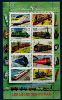 Frankreich France 2001 - Mi.Nr. 3545 - 3554 Kleinbogen - Postfrisch MNH - Eisenbahnen Railways - Treinen