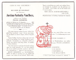 DP Justina Nathalia Van Hoye ° Stekene 1883 † 1959 X Frans Janssens // Cortebeek Van Belleghem - Images Religieuses