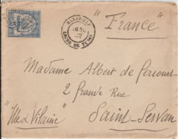 TUNISIE MARITIME - 1907 - CACHET MARSEILLE LIGNE DE TUNIS ! ENVELOPPE => ST SERVAN (ILLE ET VILAINE) - Maritime Post